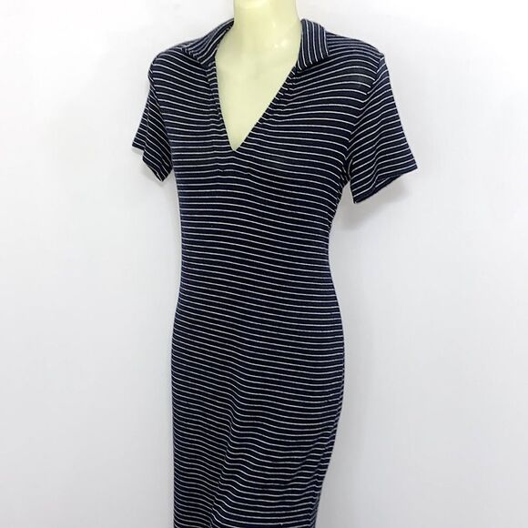 Rag & Bone Dress Maxi “Viola” Navy / White Striped Excellent Sz 2/4 - Picture 3 of 7